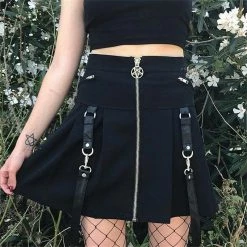 Yoursblack Punk Zipper Skirt
