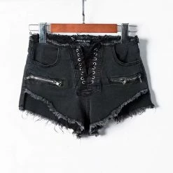 Yoursblack BOTTOMS Irregular Frayed Jeans Shorts