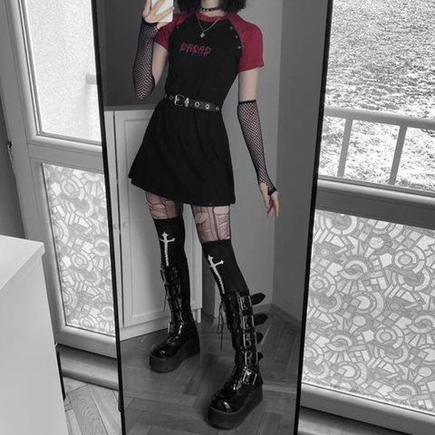 Yoursblack Gothic Letter Embroidery A-Line T-Shirt Dress Spring Sale 4 Yoursblack Gothic Letter Embroidery A-Line T-Shirt Dress Spring Sale