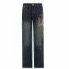 Yoursblack New In Jun Butterfly Embroidered Jeans Pants