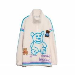 Yoursblack Bear Graffiti Plush Jacket Hoodie 7 Yoursblack Bear Graffiti Plush Jacket Hoodie