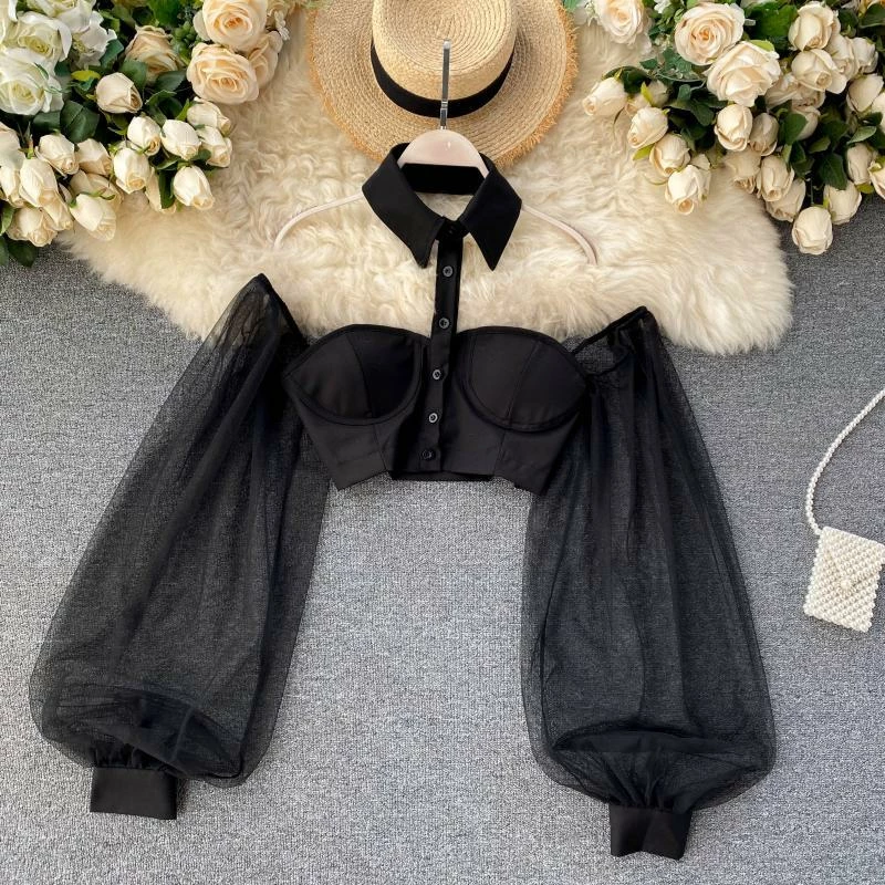 Yoursblack Off Shoulder Bubble Sleeve Top 1 Yoursblack Off Shoulder Bubble Sleeve Top