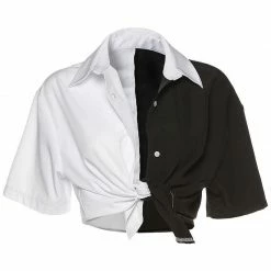 Yoursblack Contrast Button Shirt