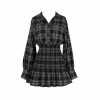 Yoursblack Black Plaid Shirt Dress