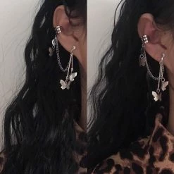Yoursblack NEWS Butterfly Integrated Chain Earrings