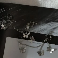 Yoursblack NEWS Butterfly Integrated Chain Earrings