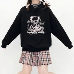 Yoursblack Cartoon Bear Hoodie