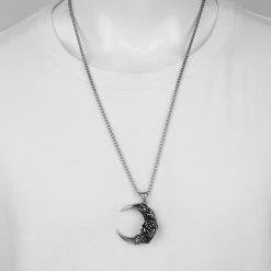 Yoursblack Crescent Rose Necklace