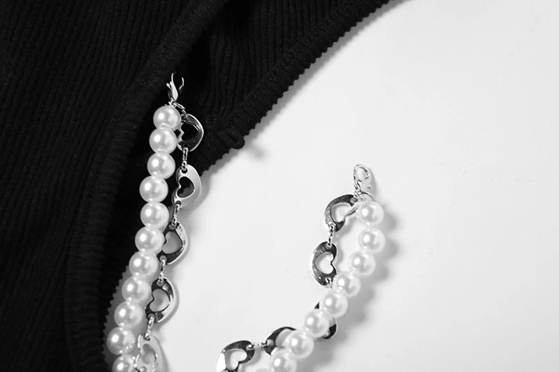 Yoursblack Cutout Tie Pearl Chain Pants 3 Yoursblack Cutout Tie Pearl Chain Pants