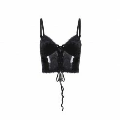 Yoursblack Dark Velvet Mesh Panel Camisole NEWS