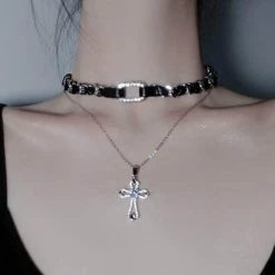 Yoursblack Accessory Cross Chain Choker