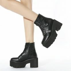 Yoursblack Elf Belt Buckle Boots