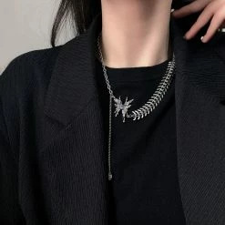 Yoursblack Fishbone Butterfly Necklace 8 Yoursblack Fishbone Butterfly Necklace