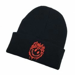 Yoursblack Flame Smiley Beanie Hat NEWS
