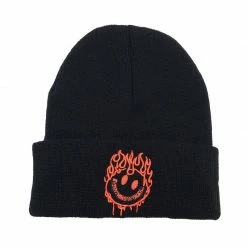 Yoursblack Flame Smiley Beanie Hat NEWS