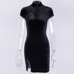 Yoursblack Black Velvet Gothic Cheongsam Dress 24 Yoursblack Black Velvet Gothic Cheongsam Dress