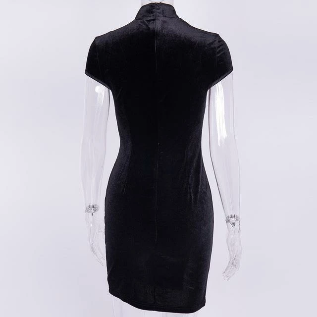 Yoursblack Black Velvet Gothic Cheongsam Dress 11 Yoursblack Black Velvet Gothic Cheongsam Dress