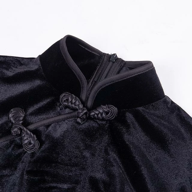 Yoursblack Black Velvet Gothic Cheongsam Dress 9 Yoursblack Black Velvet Gothic Cheongsam Dress