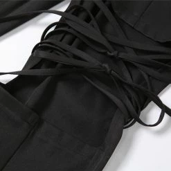 Yoursblack High Waist Cutout Lace-up Pants NEWS