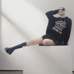 Yoursblack TOPS Hoodies With Metal Necklace