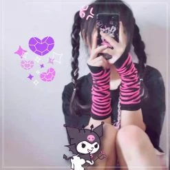 Yoursblack NEWS Love Baby Striped Gloves