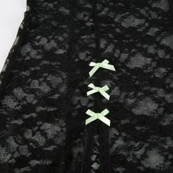 Yoursblack Lace Mesh Bow Slip Dress NEWS