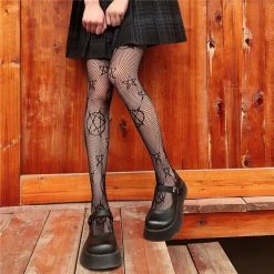 Yoursblack NEWS Star Girl Magic Five-Pointed Star Fishnet Stockings