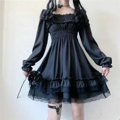 Yoursblack Dark Lace Bubble Dress NEWS