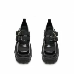 Yoursblack Double-Buckle Platform