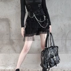 Yoursblack BOTTOMS Dark Chain Lace Culottes