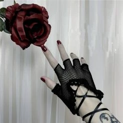 Yoursblack Accessory Fishing Net Half Finger Fingerless Gloves
