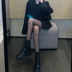 Yoursblack New In Jun Rhinestone Fishnet Stockings