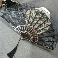 Yoursblack Dark Gothic Lace Fan