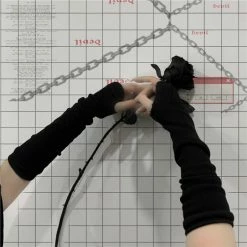 Yoursblack Accessory Pure Dark Half Finger Gloves