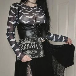Yoursblack Bat Long Sleeve Sheer Top