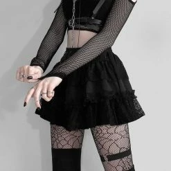 Yoursblack New In Jun Tie High Waist Mini Skirt