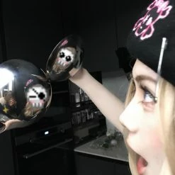 Yoursblack NEWS Pink Skull Beret