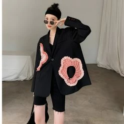 Yoursblack NEWS Black Flower Suit Jacket