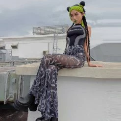 Yoursblack New In Jun High-Waist Gauze Flared Trousers