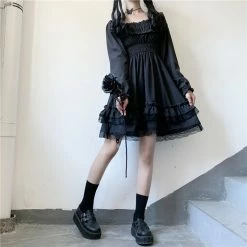 Yoursblack Dark Lace Bubble Dress NEWS