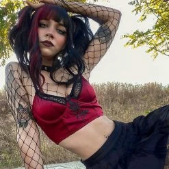 Yoursblack Rose-Embroidered Camisole New In Jun