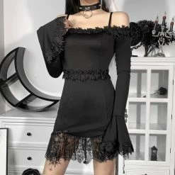 Yoursblack Skinny Long Sleeve Lace Dress New In May