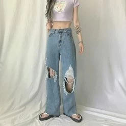 Yoursblack BOTTOMS Ripped Casual Jeans