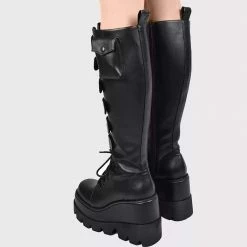 Yoursblack Gothic Velcro Platform Boots