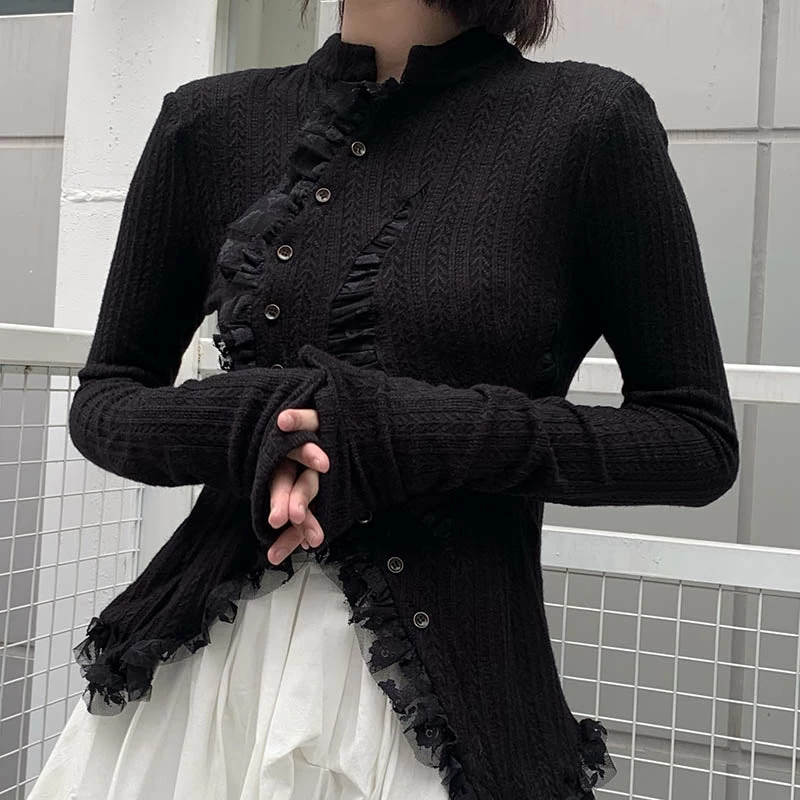 Yoursblack NEWS Gothic Lace Hollow Irregular Top 6 Yoursblack NEWS Gothic Lace Hollow Irregular Top