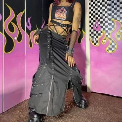 Yoursblack Y2k Irregular Long Skirt New In Jun