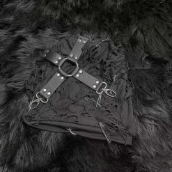 Yoursblack Destroy Leather Buckle Beanie Hat YB102