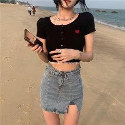 Yoursblack Evil Heart T-Shirt TOPS