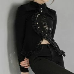 Yoursblack NEWS Gothic Lace Hollow Irregular Top 11 Yoursblack NEWS Gothic Lace Hollow Irregular Top