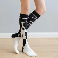 Yoursblack Black And White Avatar Pattern Tube Socks